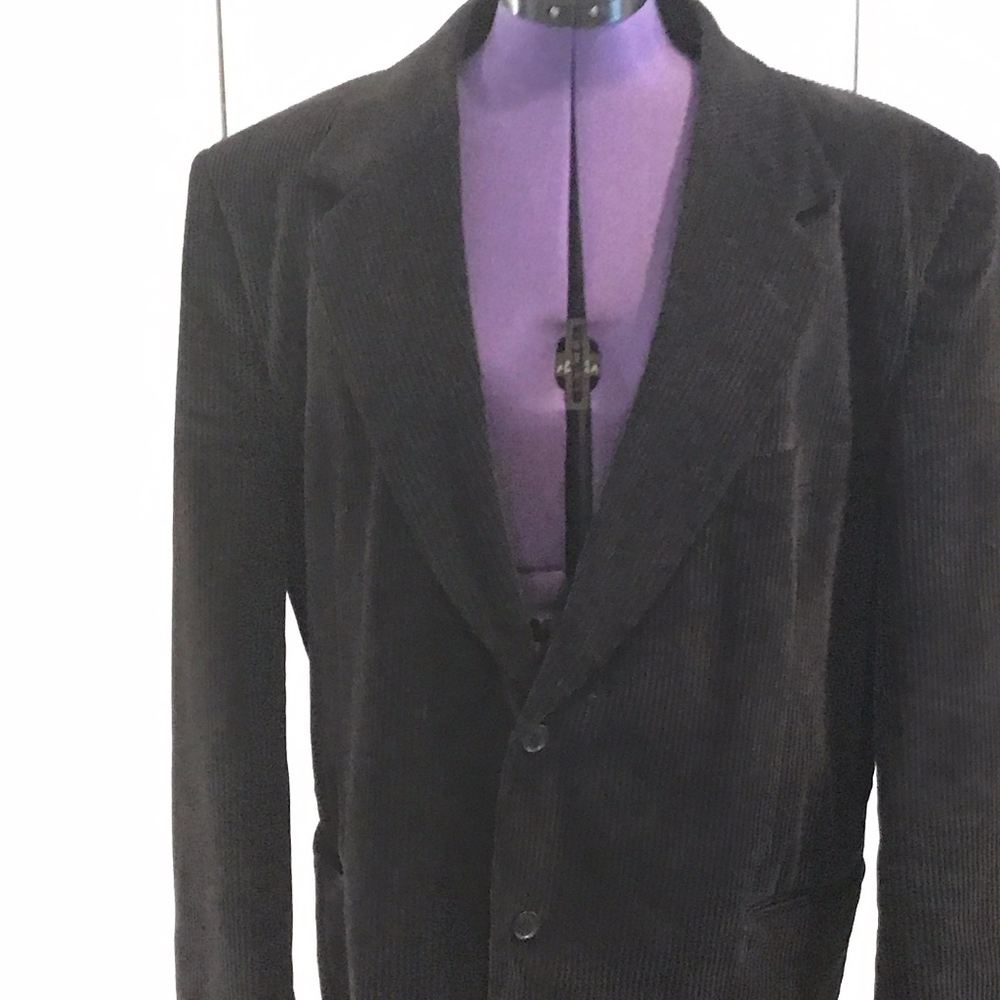 Allyn Saint George Men's  Black Corduroy Blazer